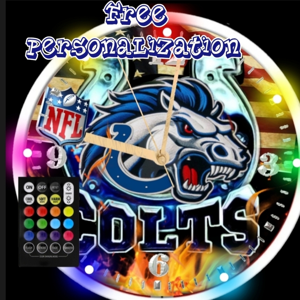 Indianapolis Colts RGB led clock